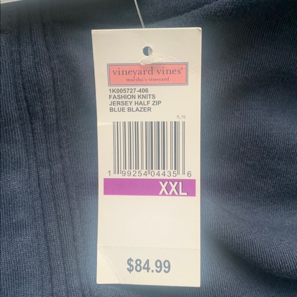 Men’s Vineyard Vines Blue Blazer 1/2 Zip Medium Weight Pullover. Size XXL - Picture 9 of 9